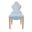 Clover Back Dining Chair With Cerused Oak Legs Upholstered In Performance Light Blue Linen With White Linen Welt