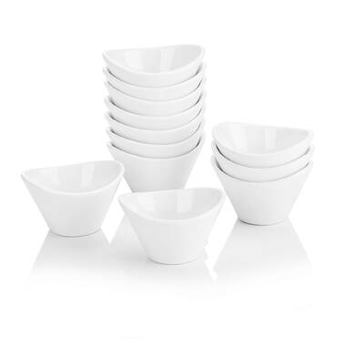 MALACASA 6-Piece Porcelain 7 fl.oz. Square Ramekin Dish Set with