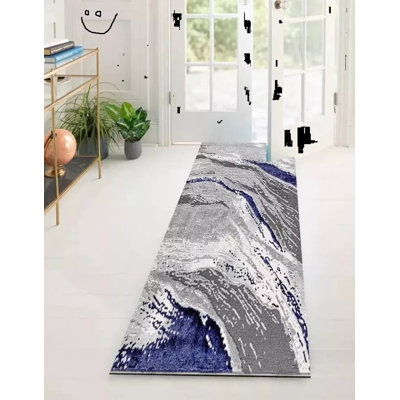 Abstract Flatweave Shag Area Rug