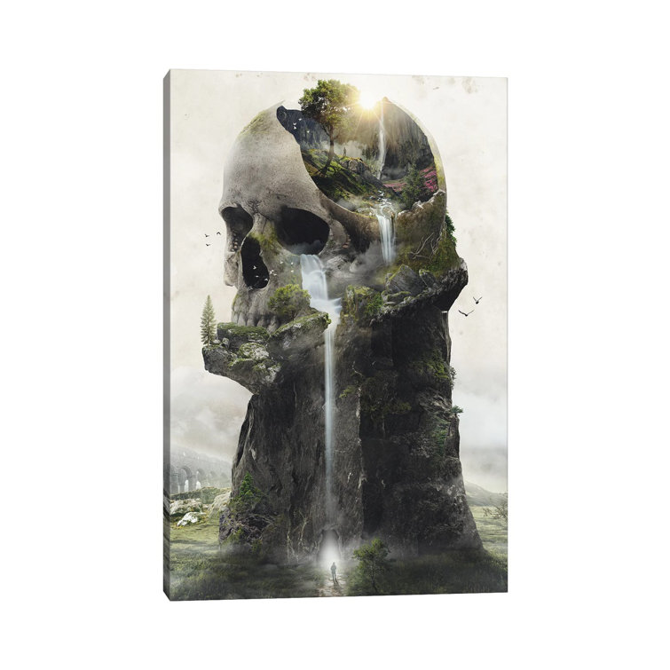 Skull Tower by Barrett Biggers - Wrapped Canvas Graphic Art