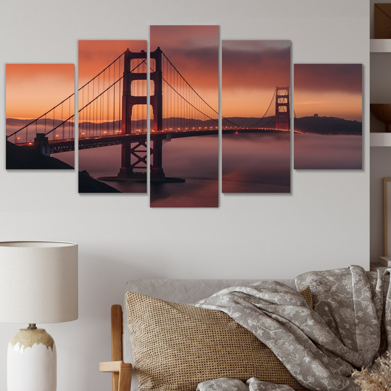 San Francisco Golden Gate Solitude I sur toile, reproduction de 5 pièces