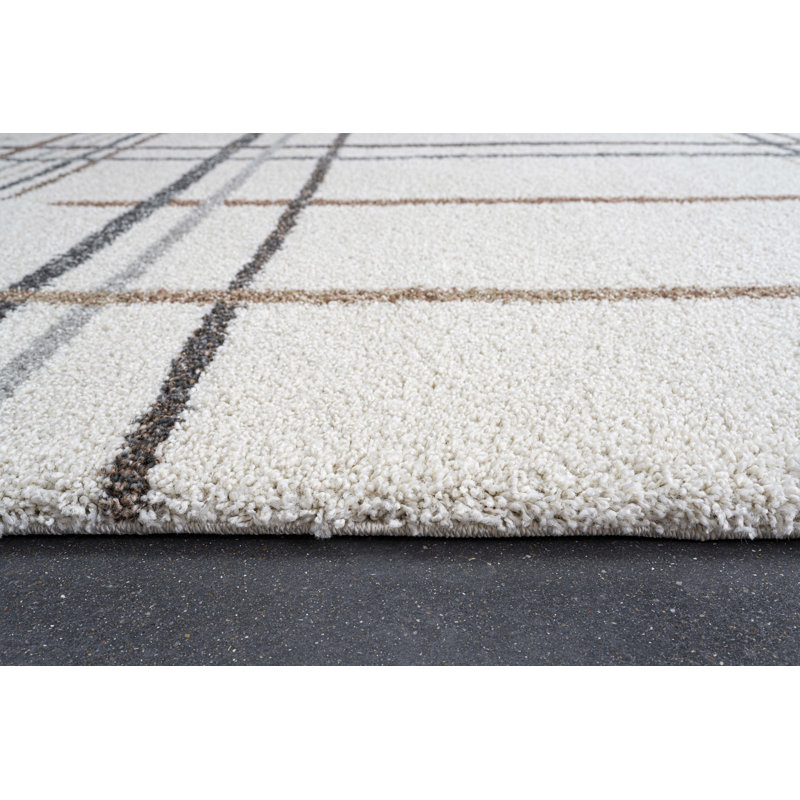 Granada Armandi Beige, Brown, Charcoal, Gold, Grey, Ivory, Rust And White Polypropylene Area Rug, Rectangle 5' x 8'
