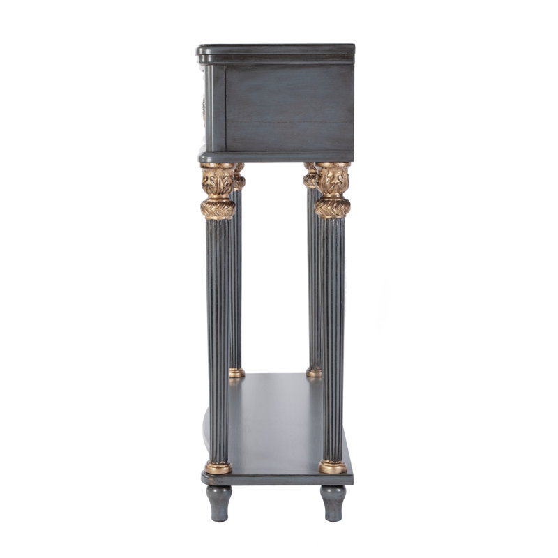 37" Serpentine-Shaped Console Table, Blue