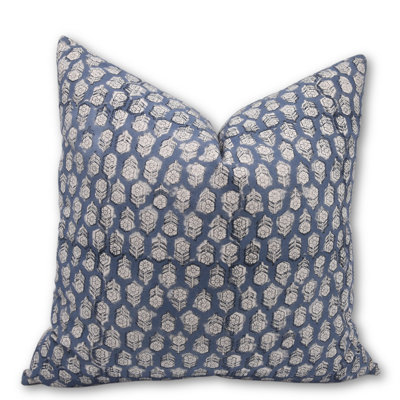 Housse de coussin en coton imprimé à la main Fabividine - Tulsi Buti
