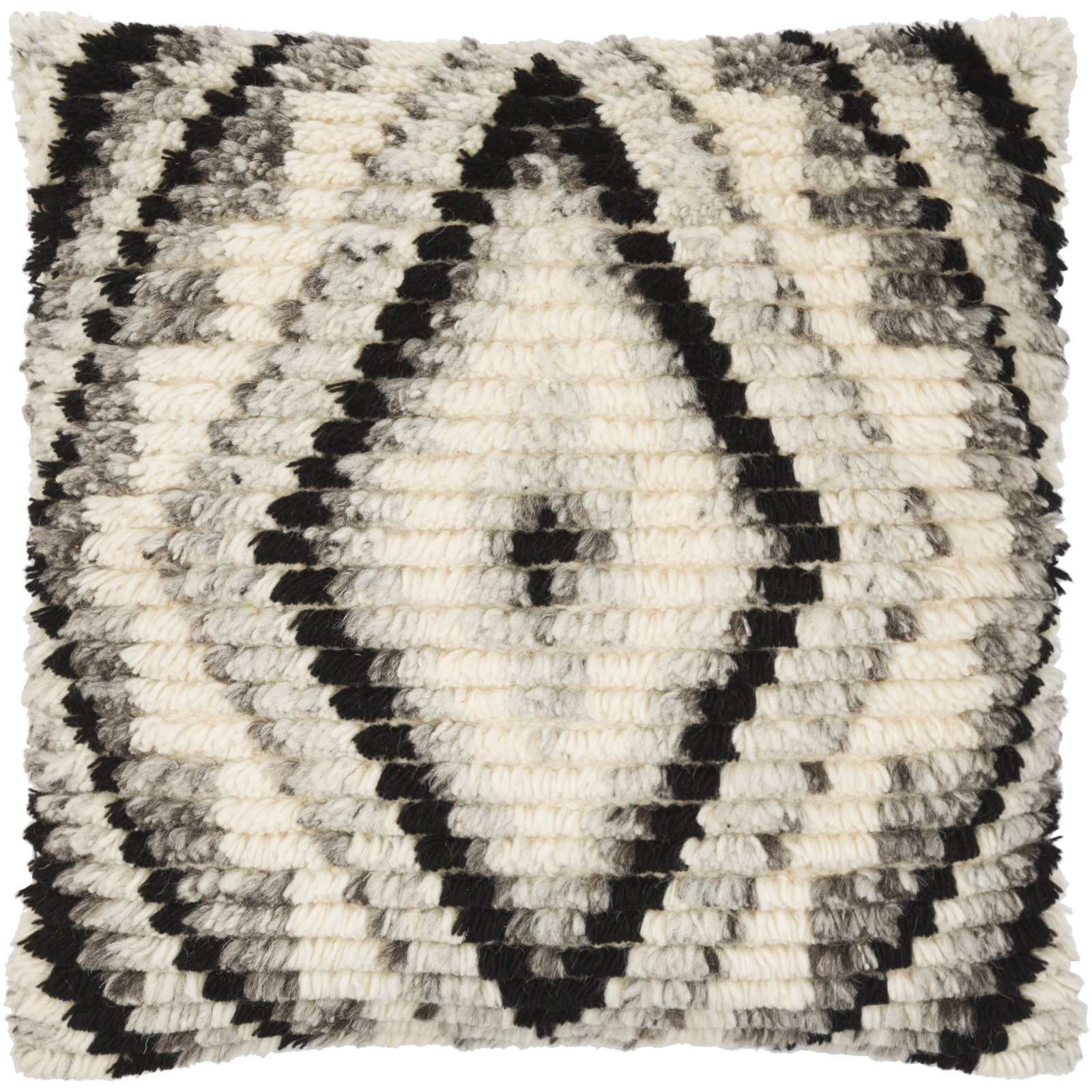 Cyan Geometric Wool Throw Pillow, 20" x 20", Pillow Cover Only - No Insert