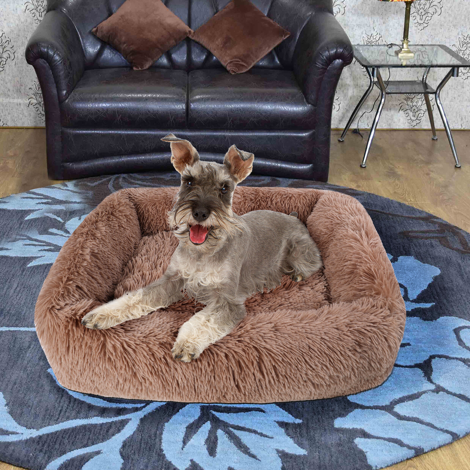 Calming Dog Bed Fluffy Plush Pet Sofa Couch Cover Pads Furniture Protector Mats Tucker Murphy Pet Size: Medium (35.4 W x 32.3 D x 7.9 H), Color: L