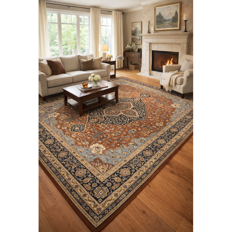 Tapis rouille 8 x 10 Sarouk Goravan Heriz