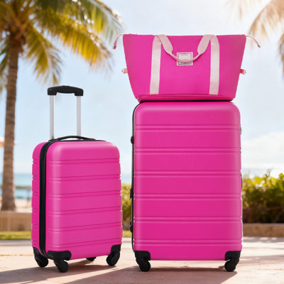 Valise Hardshell 2 pièces + valise à roulettes avec verrou TSA léger 20 po + 28 po