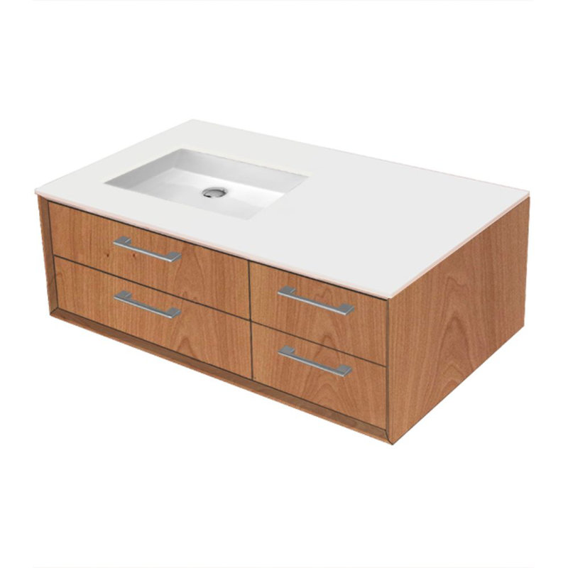Gemelli 36'' W Vanity Top, Polished White