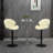 2 Bar Stools In Cream, Adjustable With Back And Foot Rest, Suited For Kitchen Pub Counter Heights Footrest Supplied, Meeting Requirements Of Height Users
