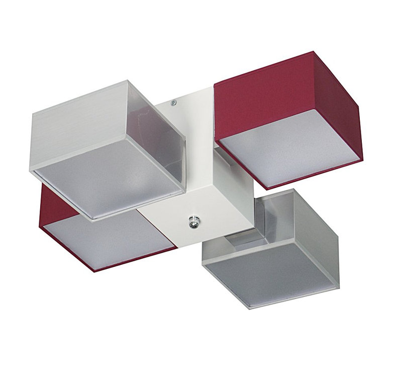 Miranda Semi Flush Mount, Light brown, Silver/Burgundy