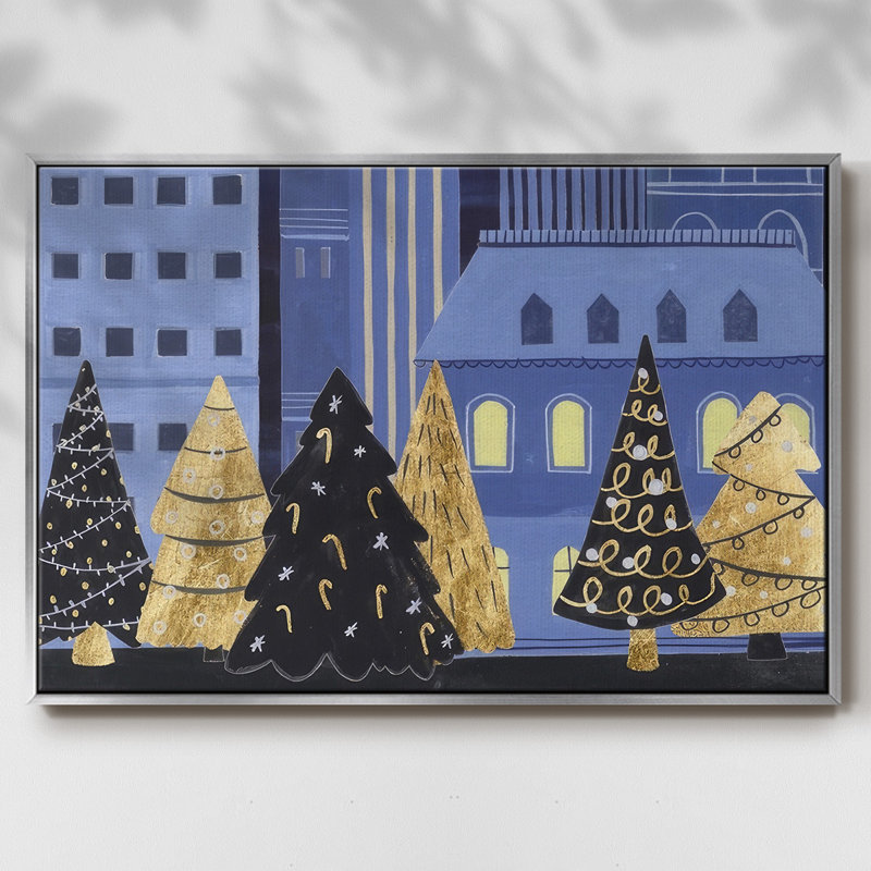 Collection «Holiday Night» A, H 25 po x l 37 po x P 1,5 po, Encadrement argenté