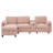 UNITED WE WIN L-Type Multifunctional Corduroy Sofa: 4-Seater Segmented Design With Cup Holder/USB Interface/Storage Box, Equipped With Movable Console+Ottoman Style Storage Space, Optimized For Apt.-1488003715