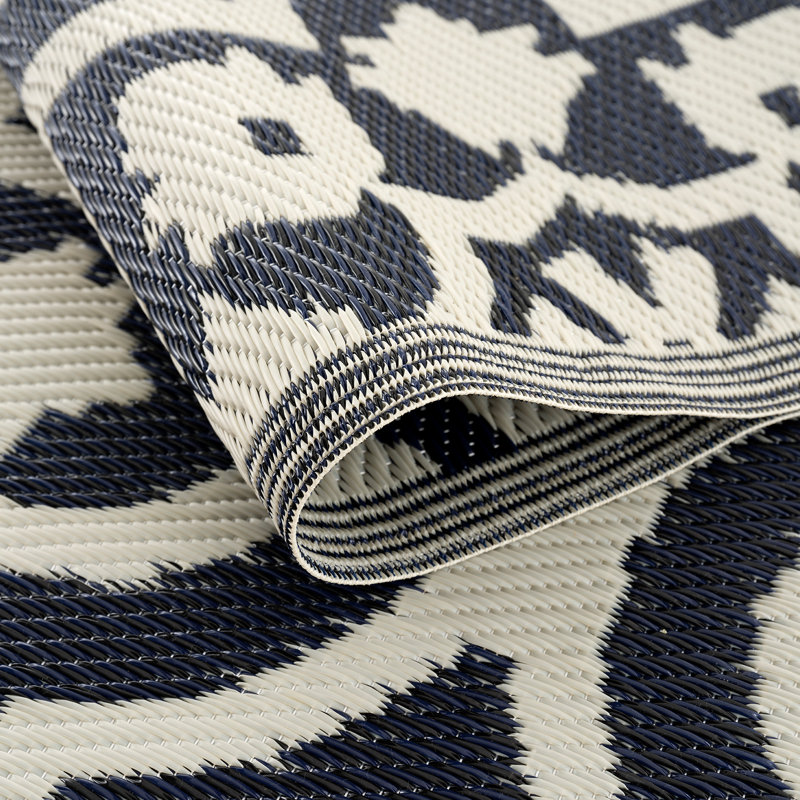 Tapis intérieur / extérieur à motif géométrique réversible Aldo, Rectangle 9 pi 10 po x 13 pi 1 po