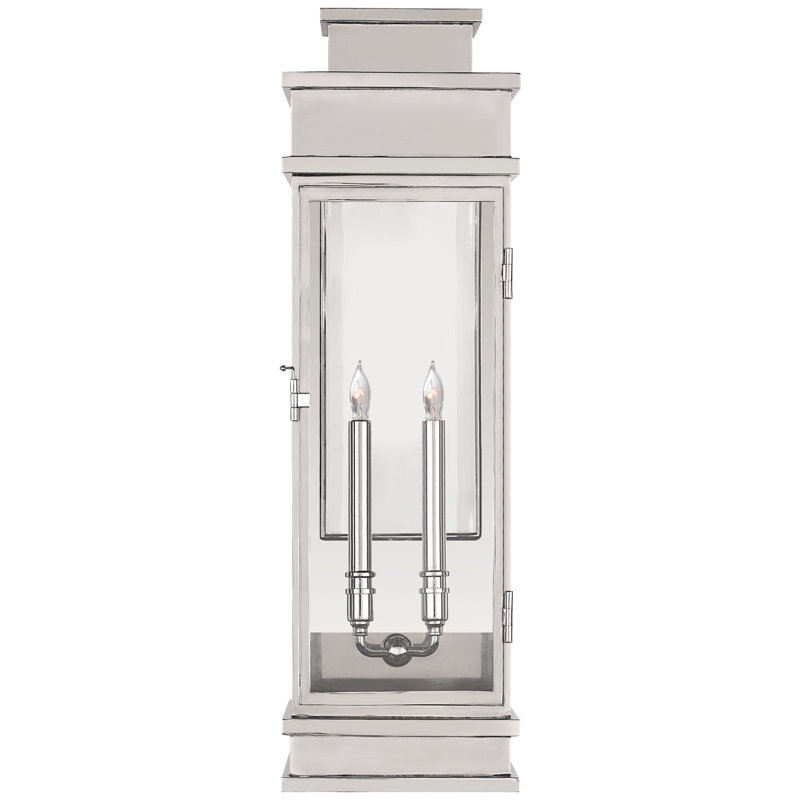 Chapman & Myers Linear Large Wall Lantern, Polished Nickel