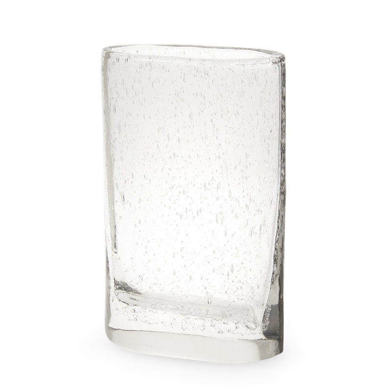 Matteo Handmade Glass Table Vase, 12" H x 7.5" W x 4" D