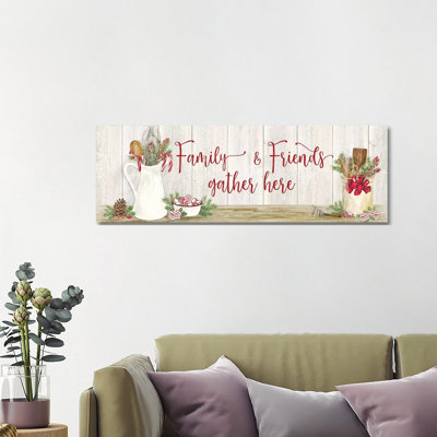 Christmas Kitchen Panel III-Family and Friends 1 Piece Wrapped Canvas Panoramic Painting