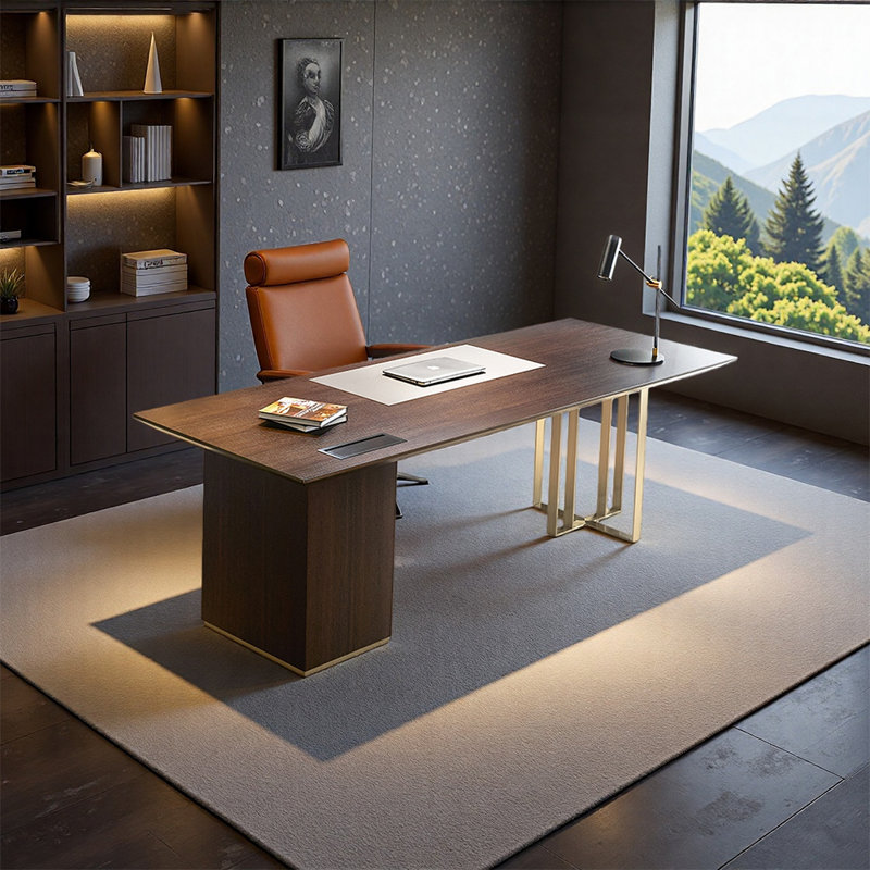 Bureau de style européen moderne, H 29,53 po x l 78,74 po x P 35,43 po