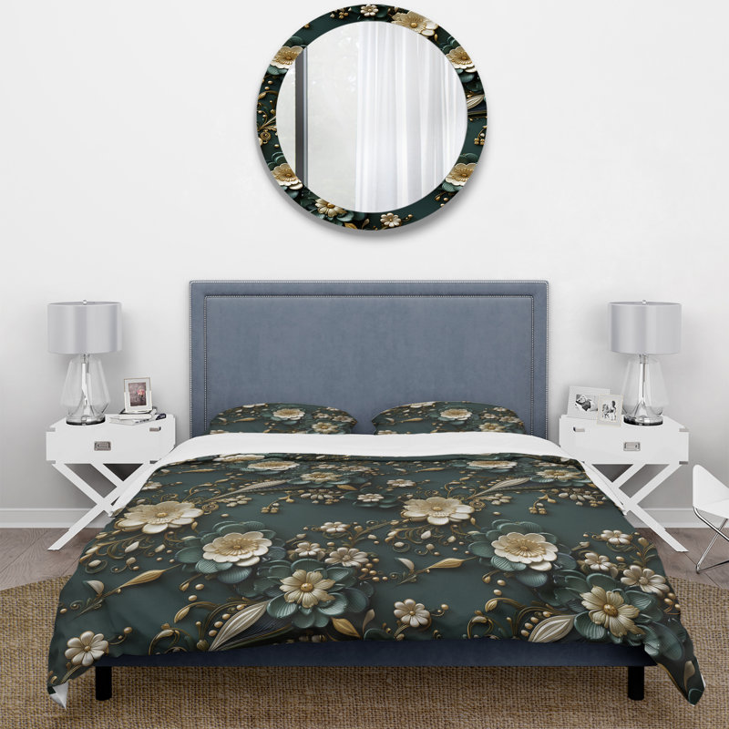 Ensemble de housse de couette Imperial Embellishments II, Housse de couette simple + 1 taie décorative stan