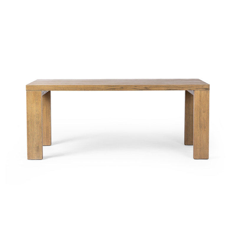 Millie Solid Oak Dining Table, 30" H x 72" L x 72" W, Drifted Matte Black Veneer