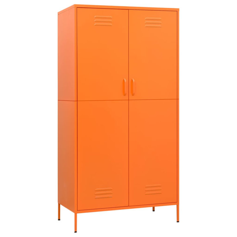 Branwell 2 Door Steel Wardrobe, Orange