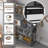 Kitchen Bakers Rack With 3 Wire Baskets And Power Outlets, Microwave Shelf Rack, Gray