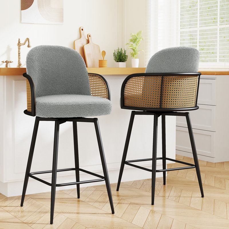 Tabouret de bar rotatif 26 po, Gris, 4