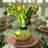 Round Tablecloth - Green and White Floral Chintz-559848536