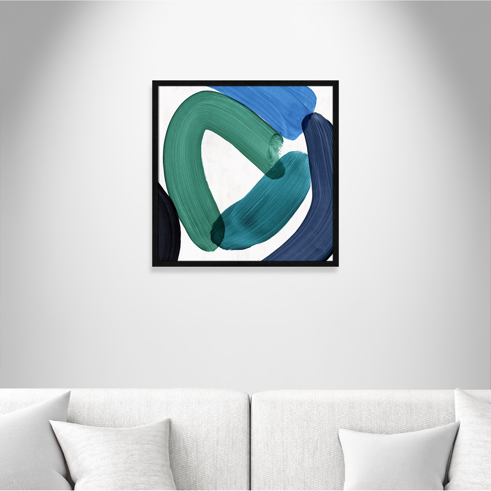 Smooth Bend I Painting, 23.5" H x 23.5" W x 0.75" D, Black Framed