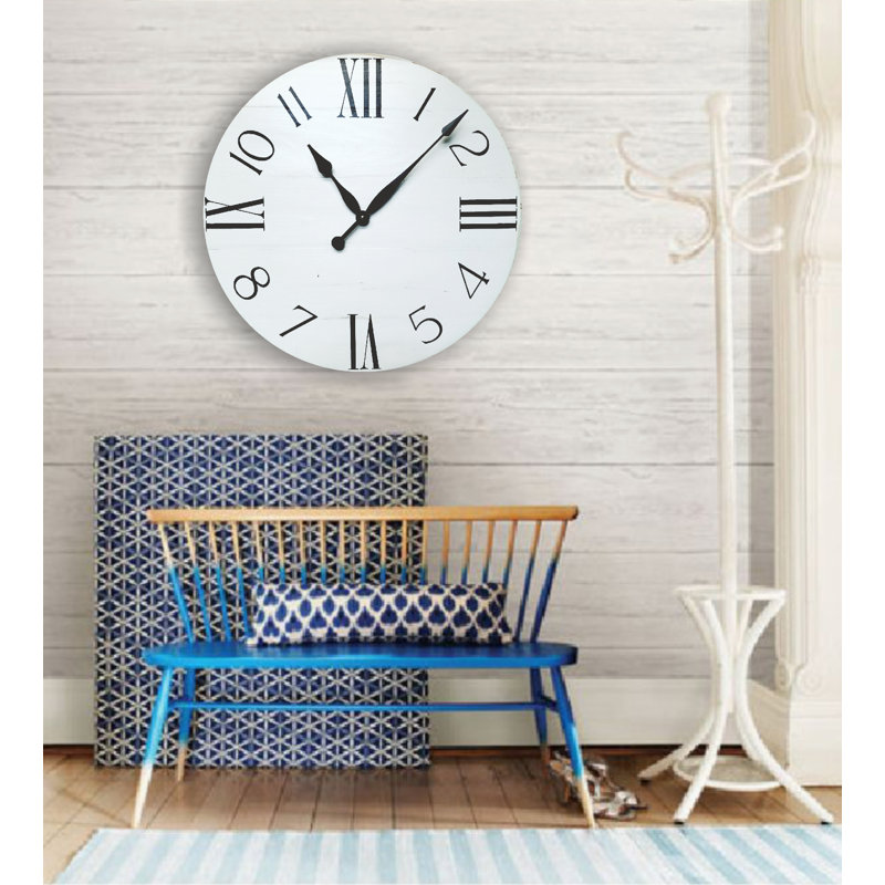 Horloge murale surdimensionnée campagne Troxell, H 24 po x l 24 po x P 1,5 po