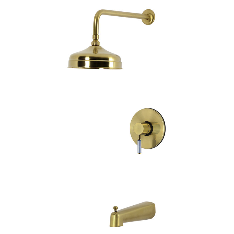 Kingston Brass Verona Single-Handle Pressure Balanced Tub and Shower Faucet, Polished Brass