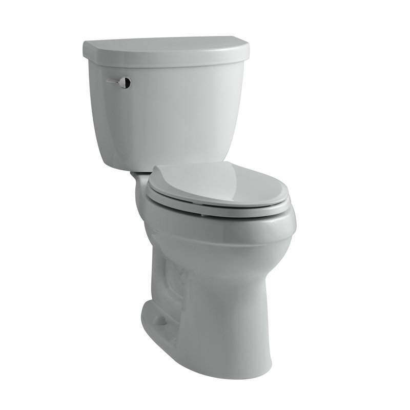 Cimarron Comfort Height Two-Piece Elongated 1.6 GPF Toilet with Aquapiston Flush Technology, Left-Hand Trip Lever and Tank Locks