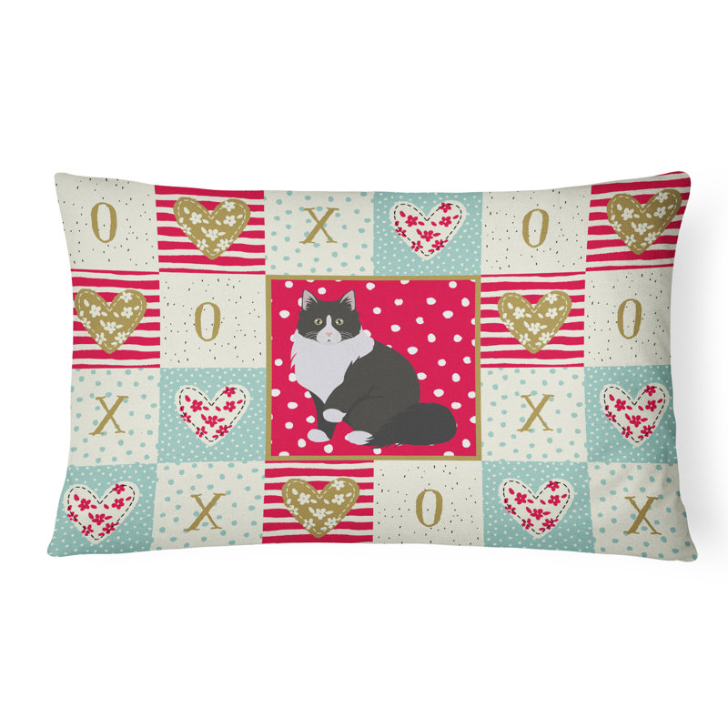  Siberian Forest Cat Love Outdoor Rectangular Cushion with filling