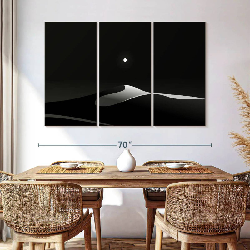 Alvord, désert noir clair de lune, H 48 po x l 74 po