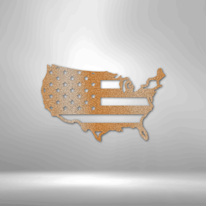 Drapeau des États-Unis Plaque en acier thermolaquée découpée au laser pour la maison et le bureau Décoration murale en métal de différentes tailles et couleurs