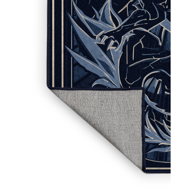 Machine Washable Pavlo Art Deco Arc Rug in Gray – Binding, 8 x 12