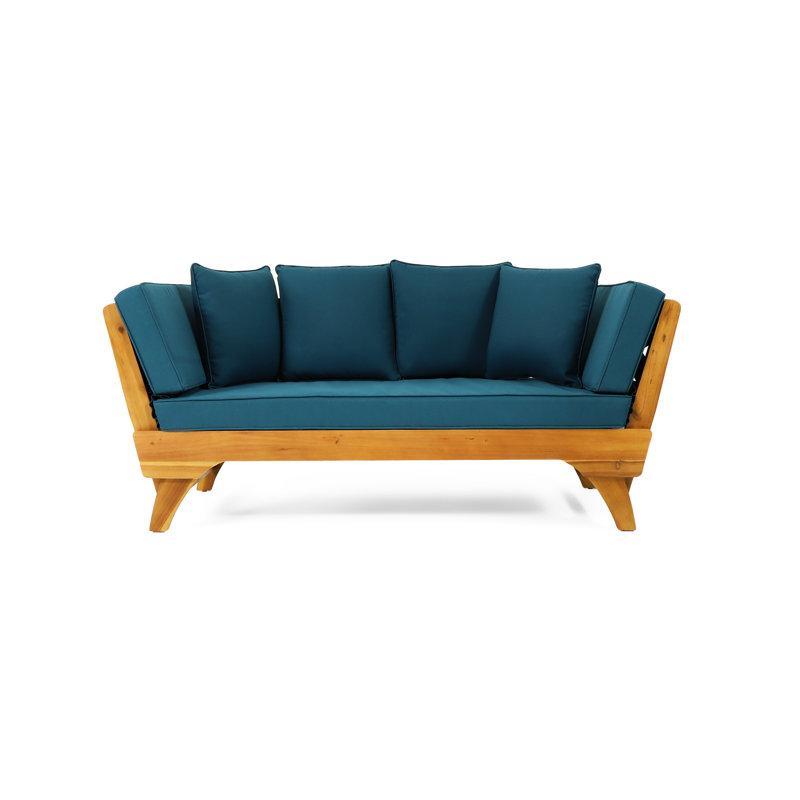 Lit de jour extérieur confortable avec housse en bois et tissu