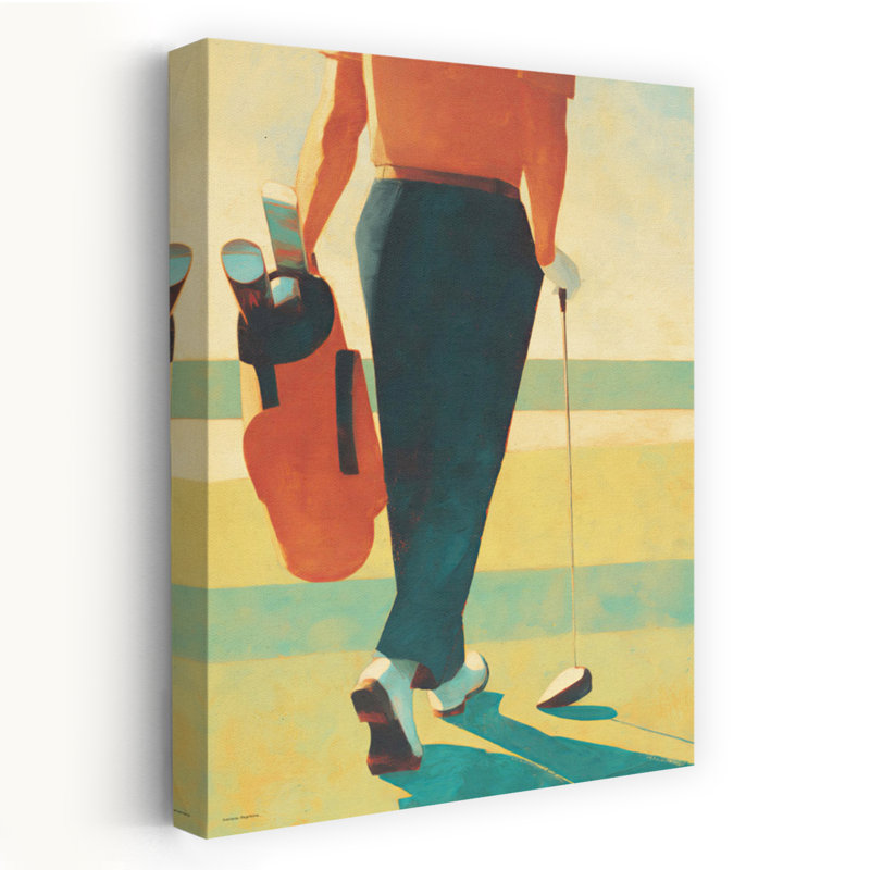 «Golf In Motion», art contemporain moderne et vibrant sur la plage, H 60 po x l 40 po