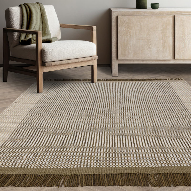 Avalei Plain Wool Hand Woven Area Rug, Rectangle 10' x 14'2"