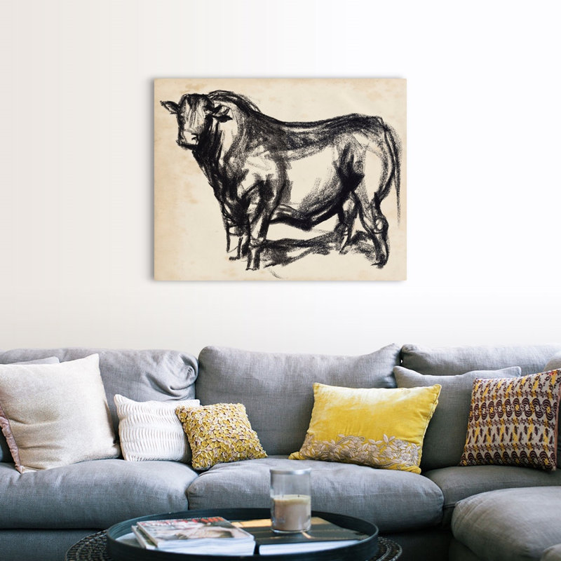 Black Angus II - reproduction d'art sur toile, H 36 po x l 45 po x P 1,25 po, Toile tendue