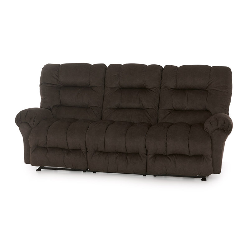 92.5'' Upholstered Reclining Sofa, Mocha