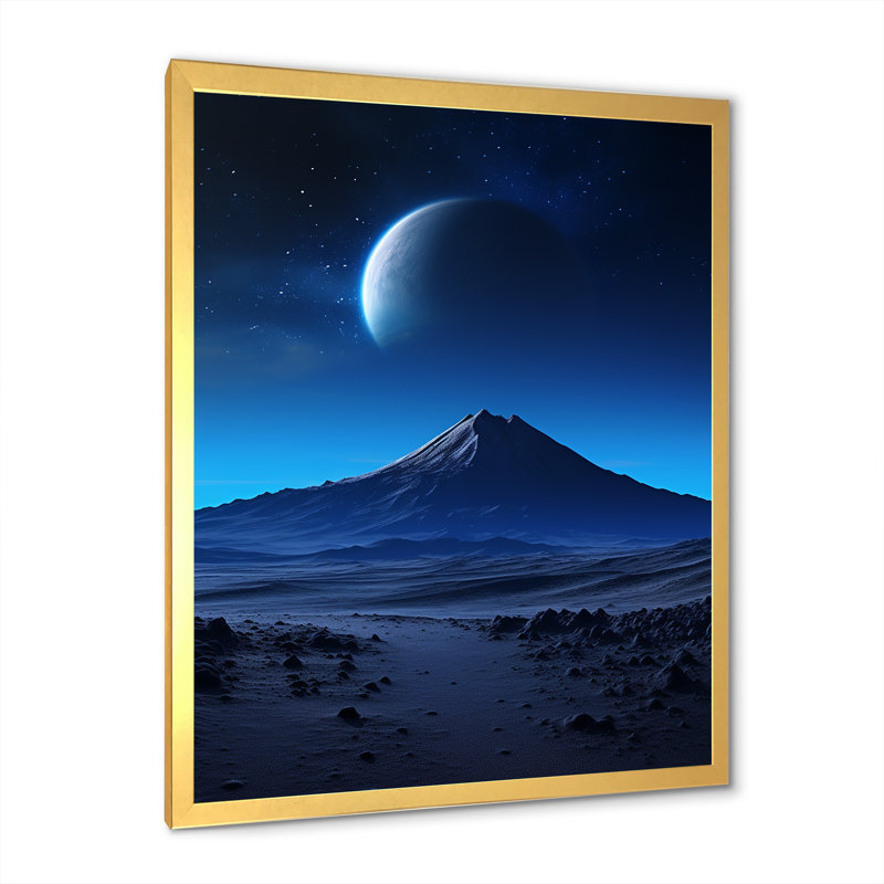 " Volcano Lunar Landscape II ", Gold Single Picture Framed, 44" H x 34" W x 1.5" D