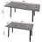 54.76 Expandable Dining Table, Rectangular, Gray With Black Metal Legs, Medieval Industrial Style For Family & Friends Gatherings Modern Kitchen Rectangular , Expandable, Theme