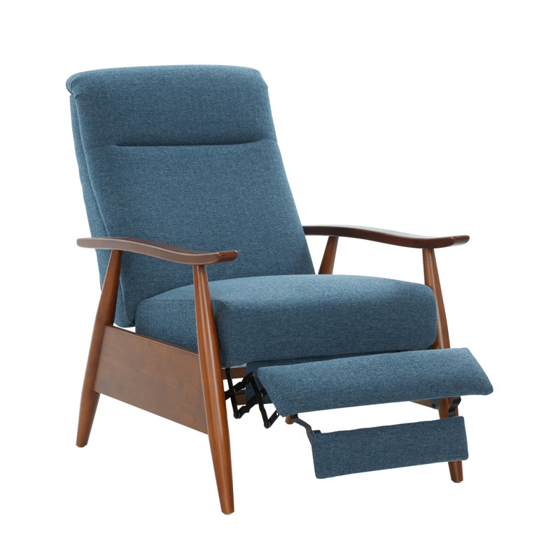Fauteuil inclinable en cuir Imona, Denim