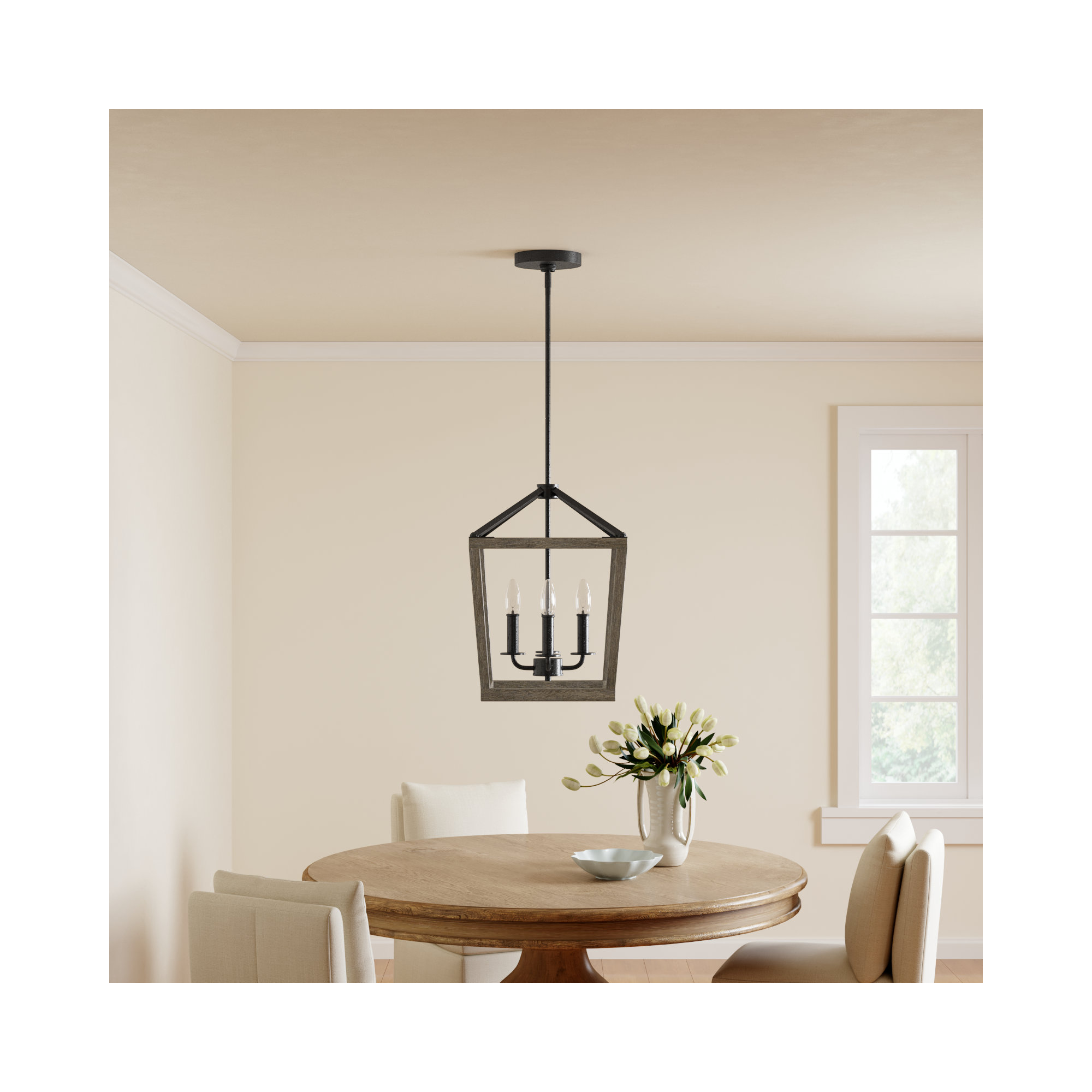Icarus 4 - Light Lantern Geometric Chandelier, 84.25" H x 18" W x 18" D
