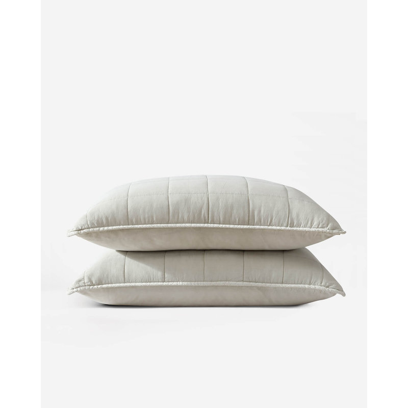 Stonewashed Lyocell Rayon Sham, King, Bone