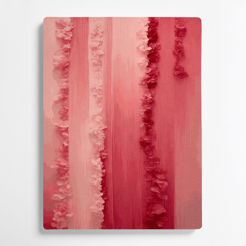 Abstrait couleur champ 95, art mural en métal rose, H 24 po x l 36 po