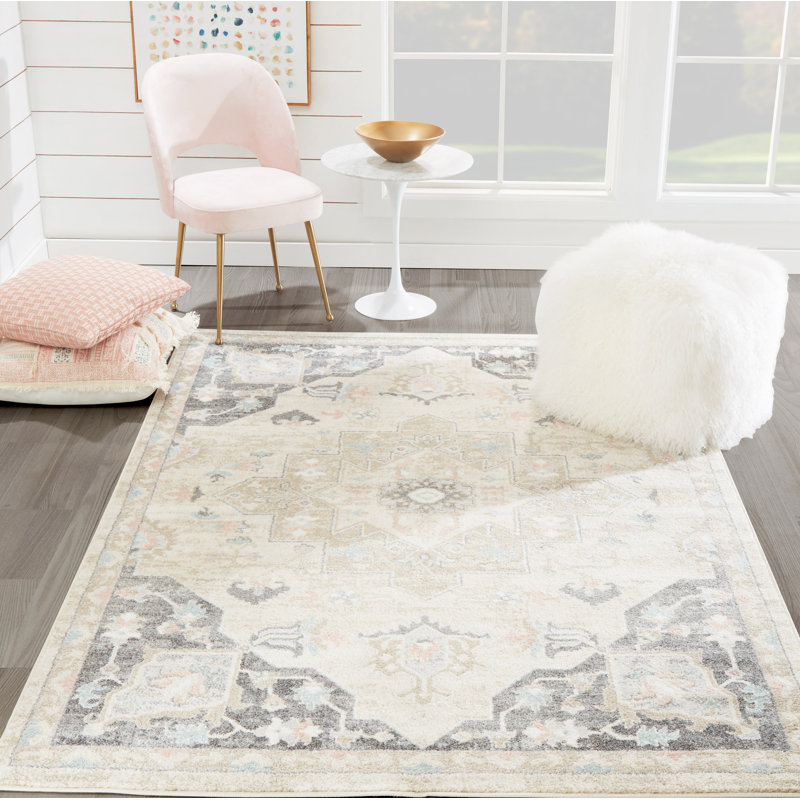 Tapis de zone ivoire Shoalhaven, Rectangle 3 pi 11 po x 5 pi 7 po
