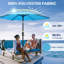 Parasol d'extérieur bleu 7,5 pi avec inclinaison de 45 pieds et évent, idéal pour se prélasser au bord de la piscine