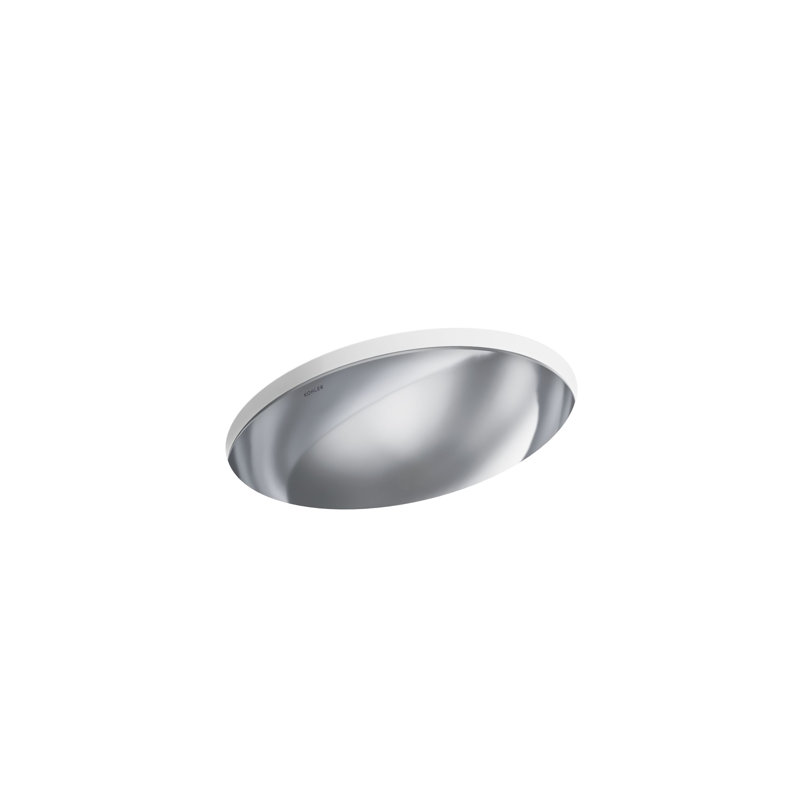 Rhythm Metal Oval Undermount Bathroom Sink, Mirror